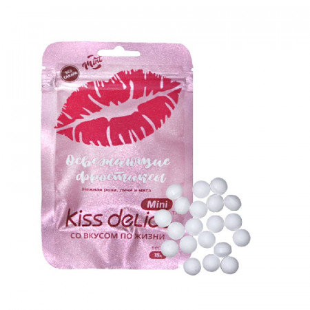 Леденцы Kiss Delice Mini - Роза, личи и мята